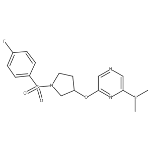 6-((1-((4-fluorophenyl)sulfonyl)pyrrolidin-3-yl)oxy)-N,N-dimethylpyrazin-2-amine Structure