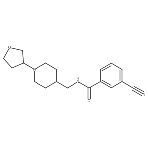 3-cyano-N-((1-(tetrahydrofuran-3-yl)piperidin-4-yl)methyl)benzamide Structure