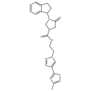 1-(2,3-dihydro-1H-inden-1-yl)-N-(2-(4-(3-methyl-1,2,4-oxadiazol-5-yl)-1H-1,2,3-triazol-1-yl)ethyl)-5-oxopyrrolidine-3-carboxamide Structure