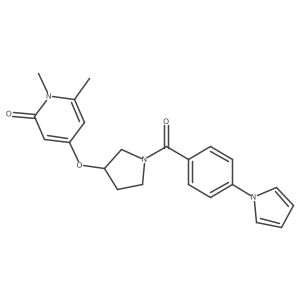 4-((1-(4-(1H-pyrrol-1-yl)benzoyl)pyrrolidin-3-yl)oxy)-1,6-dimethylpyridin-2(1H)-one Structure
