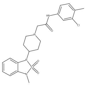 N-(3-chloro-4-methylphenyl)-2-(4-(3-methyl-2,2-dioxidobenzo[c][1,2,5]thiadiazol-1(3H)-yl)piperidin-1-yl)acetamide结构式