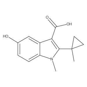 5-Hydroxy-1-methyl-2-(1-methylcyclopropyl)-1H-indole-3-carboxylic acid Structure