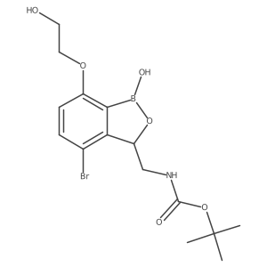 1,1-Dimethylethyl N-[[4-bromo-1,3-dihydro-1-hydroxy-7-(2-hydroxyethoxy)-2,1-benzoxaborol-3-yl]methyl]carbamate结构式