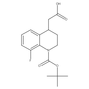 2-{1-[(Tert-butoxy)carbonyl]-8-fluoro-1,2,3,4-tetrahydroquinolin-4-yl}acetic acid结构式