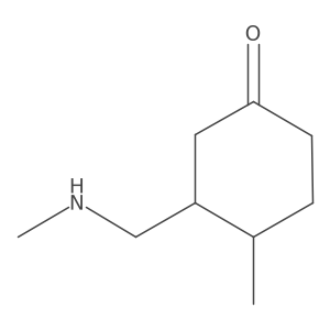 4-Methyl-3-[(methylamino)methyl]cyclohexan-1-one结构式
