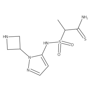 2-{[1-(azetidin-3-yl)-1H-pyrazol-5-yl]sulfamoyl}propanethioamide结构式