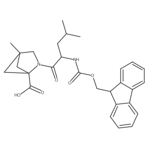 2-[(2R)-2-({[(9H-fluoren-9-yl)methoxy]carbonyl}amino)-4-methylpentanoyl]-4-methyl-2-azabicyclo[2.1.1]hexane-1-carboxylic acid结构式