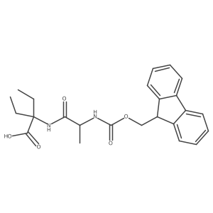 2-ethyl-2-[(2S)-2-({[(9H-fluoren-9-yl)methoxy]carbonyl}amino)propanamido]butanoic acid结构式