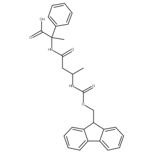 2-[(3S)-3-({[(9H-fluoren-9-yl)methoxy]carbonyl}amino)butanamido]-2-phenylpropanoic acid结构式