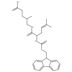 5-[2-({[(9H-fluoren-9-yl)methoxy]carbonyl}amino)-5-methylhex-4-enamido]-4-methylpentanoic acid结构式