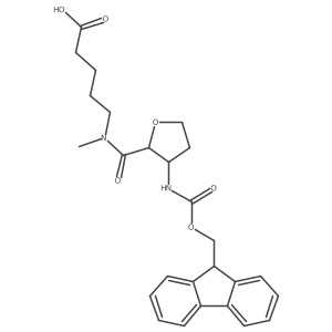 5-{1-[3-({[(9H-fluoren-9-yl)methoxy]carbonyl}amino)oxolan-2-yl]-N-methylformamido}pentanoic acid结构式