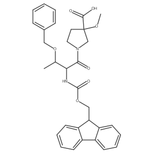1-[3-(benzyloxy)-2-({[(9H-fluoren-9-yl)methoxy]carbonyl}amino)butanoyl]-3-methoxypyrrolidine-3-carboxylic acid结构式