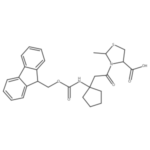 3-{2-[1-({[(9H-fluoren-9-yl)methoxy]carbonyl}amino)cyclopentyl]acetyl}-2-methyl-1,3-thiazolidine-4-carboxylic acid Structure