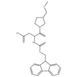3-({[(9H-fluoren-9-yl)methoxy]carbonyl}amino)-4-{3-[(methylsulfanyl)methyl]pyrrolidin-1-yl}-4-oxobutanoic acid Structure