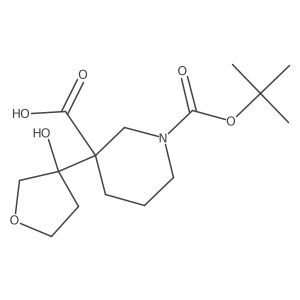 1-[(Tert-butoxy)carbonyl]-3-(3-hydroxyoxolan-3-yl)piperidine-3-carboxylic acid结构式