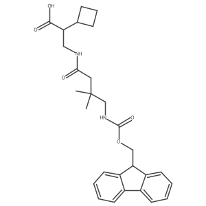 2-cyclobutyl-3-[4-({[(9H-fluoren-9-yl)methoxy]carbonyl}amino)-3,3-dimethylbutanamido]propanoic acid结构式
