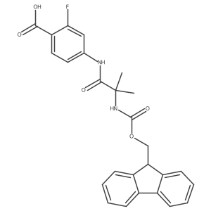 4-[2-({[(9H-fluoren-9-yl)methoxy]carbonyl}amino)-2-methylpropanamido]-2-fluorobenzoic acid Structure
