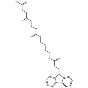 6-{3-[2-({[(9H-fluoren-9-yl)methoxy]carbonyl}amino)ethoxy]propanamido}-4-methylhexanoic acid结构式