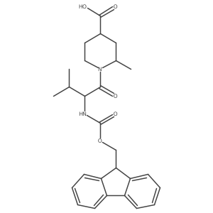 (2RS,4RS)-1-[(2R)-2-({[(9H-fluoren-9-yl)methoxy]carbonyl}amino)-3-methylbutanoyl]-2-methylpiperidine-4-carboxylic acid Structure