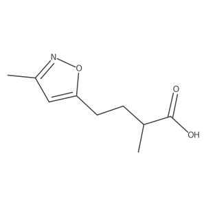 2-Methyl-4-(3-methyl-1,2-oxazol-5-yl)butanoic acid结构式