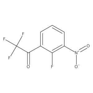 2,2,2-Trifluoro-1-(2-fluoro-3-nitrophenyl)ethan-1-one结构式