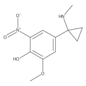 2-Methoxy-4-[1-(methylamino)cyclopropyl]-6-nitrophenol结构式
