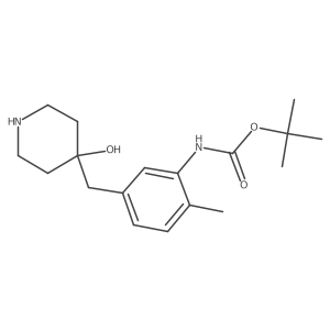 tert-butyl N-{5-[(4-hydroxypiperidin-4-yl)methyl]-2-methylphenyl}carbamate Structure