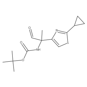 tert-butyl N-[2-(2-cyclopropyl-1,3-thiazol-4-yl)-1-oxopropan-2-yl]carbamate结构式