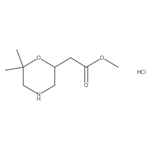 Methyl 2-(6,6-dimethylmorpholin-2-yl)acetate;hydrochloride结构式