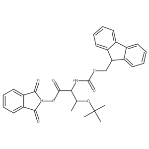 1,3-dioxo-2,3-dihydro-1H-isoindol-2-yl (2R,3S)-3-(tert-butoxy)-2-({[(9H-fluoren-9-yl)methoxy]carbonyl}amino)butanoate结构式