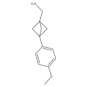 [3-(4-Methoxyphenyl)-1-bicyclo[1.1.1]pentanyl]methanamine Structure