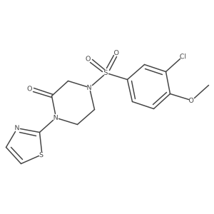 4-((3-Chloro-4-methoxyphenyl)sulfonyl)-1-(thiazol-2-yl)piperazin-2-one Structure