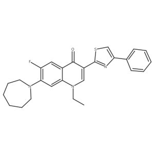 7-(Azepan-1-yl)-1-ethyl-6-fluoro-3-(4-phenyl-1,3-thiazol-2-yl)-1,4-dihydroquinolin-4-one Structure