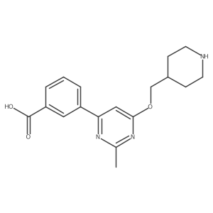 3-{2-Methyl-6-[(piperidin-4-yl)methoxy]pyrimidin-4-yl}benzoic acid结构式