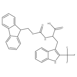 (S)-2-((((9H-Fluoren-9-yl)methoxy)carbonyl)amino)-3-(2-(trifluoromethyl)-1H-indol-3-yl)propanoic acid结构式