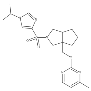 4-methyl-2-[(2-{[1-(propan-2-yl)-1H-imidazol-4-yl]sulfonyl}-octahydrocyclopenta[c]pyrrol-3a-yl)methoxy]pyrimidine结构式