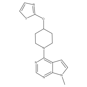 1-{7-methyl-7H-pyrrolo[2,3-d]pyrimidin-4-yl}-4-(1,3-thiazol-2-yloxy)piperidine结构式