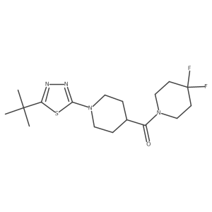 1-(5-Tert-butyl-1,3,4-thiadiazol-2-yl)-4-(4,4-difluoropiperidine-1-carbonyl)piperidine Structure