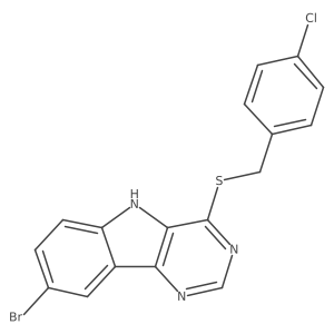 8-bromo-4-{[(4-chlorophenyl)methyl]sulfanyl}-5H-pyrimido[5,4-b]indole Structure