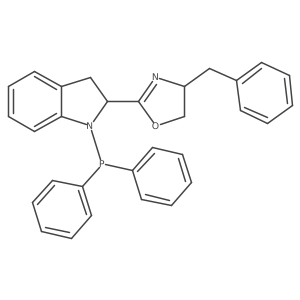 (S)-4-Benzyl-2-((S)-1-(diphenylphosphanyl)indolin-2-yl)-4,5-dihydrooxazole结构式