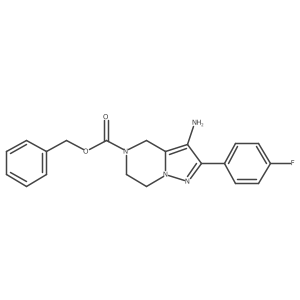 benzyl 3-amino-2-(4-fluorophenyl)-6,7-dihydropyrazolo[1,5-a]pyrazine-5(4H)-carboxylate结构式