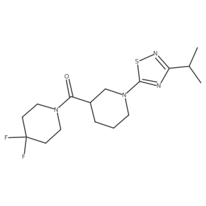 3-(4,4-Difluoropiperidine-1-carbonyl)-1-[3-(propan-2-yl)-1,2,4-thiadiazol-5-yl]piperidine结构式