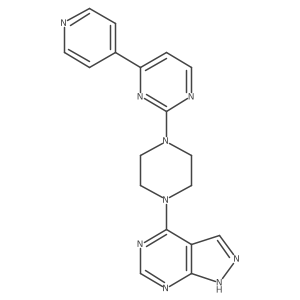 2-(4-{1H-pyrazolo[3,4-d]pyrimidin-4-yl}piperazin-1-yl)-4-(pyridin-4-yl)pyrimidine结构式
