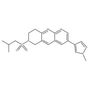 1-methyl-4-[7-(2-methylpropanesulfonyl)-6H,7H,8H,9H-pyrido[2,3-b]1,6-naphthyridin-3-yl]-1H-pyrazole Structure