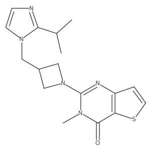 3-methyl-2-(3-{[2-(propan-2-yl)-1H-imidazol-1-yl]methyl}azetidin-1-yl)-3H,4H-thieno[3,2-d]pyrimidin-4-one结构式