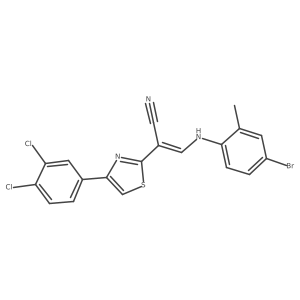 (Z)-3-((4-bromo-2-methylphenyl)amino)-2-(4-(3,4-dichlorophenyl)thiazol-2-yl)acrylonitrile Structure
