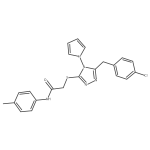2-((5-(4-chlorobenzyl)-4-(1H-pyrrol-1-yl)-4H-1,2,4-triazol-3-yl)thio)-N-(p-tolyl)acetamide Structure