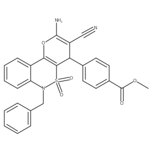 Methyl 4-(2-amino-6-benzyl-3-cyano-5,5-dioxido-4,6-dihydropyrano[3,2-c][2,1]benzothiazin-4-yl)benzoate Structure