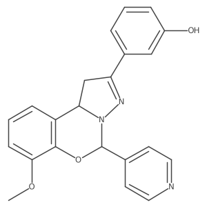 3-(7-methoxy-5-(pyridin-4-yl)-5,10b-dihydro-1H-benzo[e]pyrazolo[1,5-c][1,3]oxazin-2-yl)phenol结构式