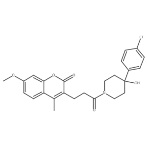 3-{3-[4-(4-chlorophenyl)-4-hydroxy-1-piperidinyl]-3-oxopropyl}-7-methoxy-4-methyl-2H-chromen-2-one Structure